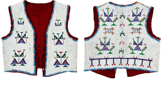 Native American Design Handmade Beaded Vest Powwow Regalia PWV164