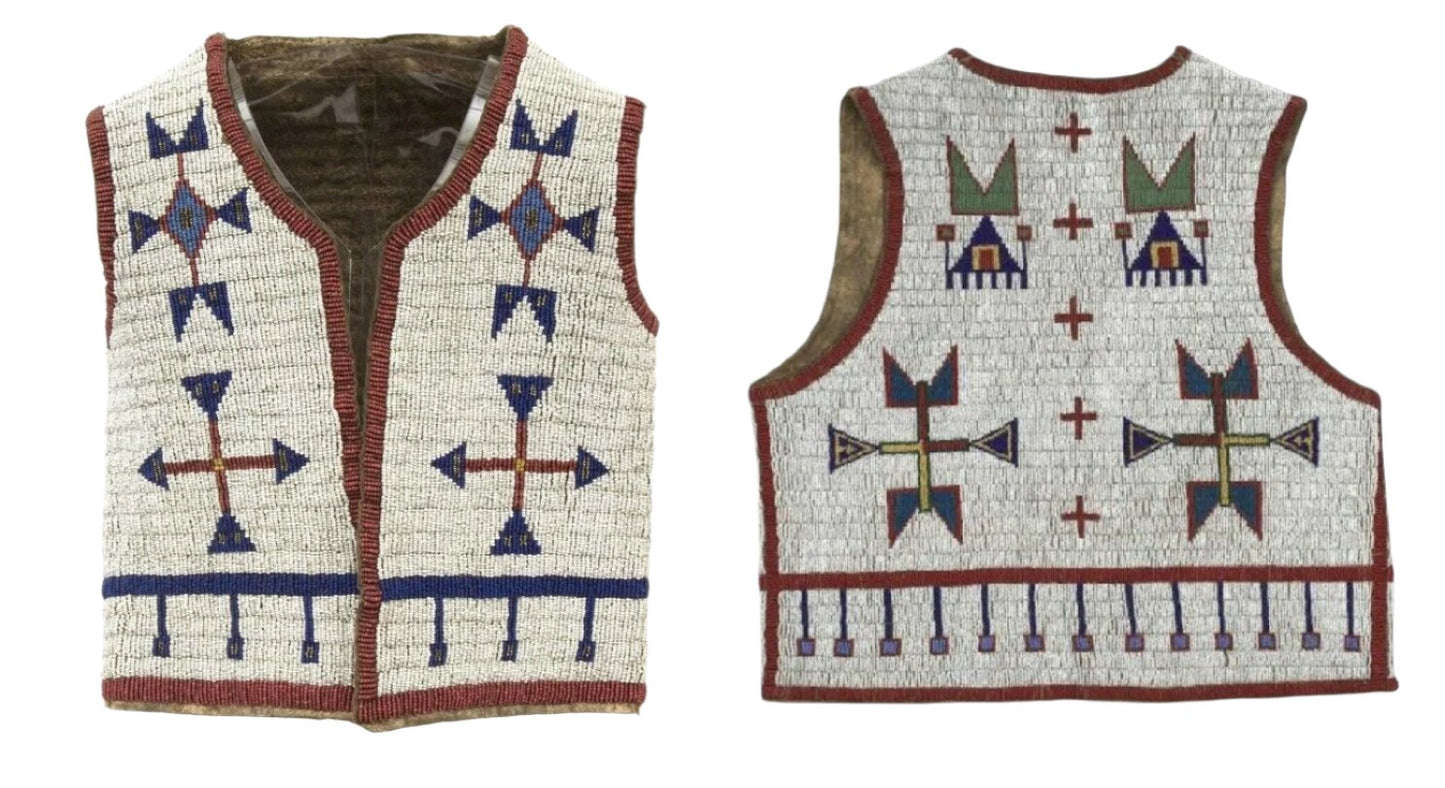 Native American Design Handmade Beaded Vest Powwow Regalia PWV167