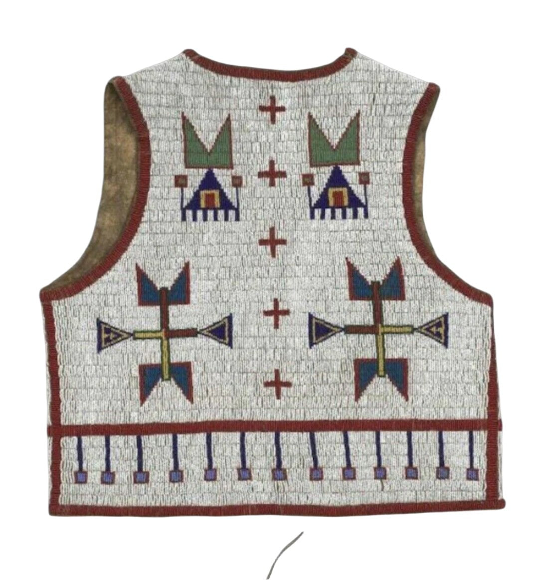 Native American Design Handmade Beaded Vest Powwow Regalia PWV167