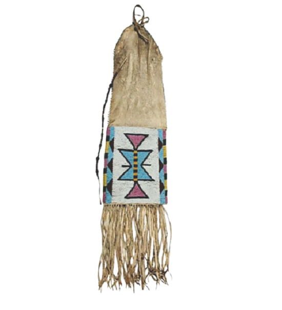 Native American Suede Hide Handmade Beaded Pipe Bag PWPB07