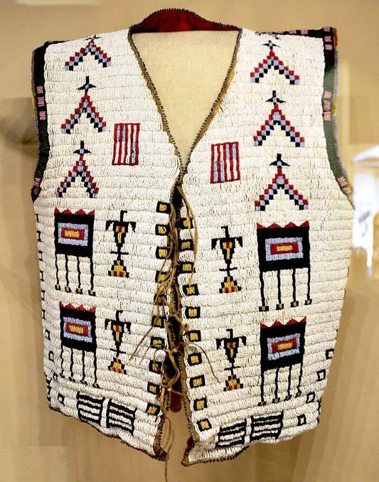 Native American Style Handmade Beaded Front Vest Powwow Regalia PVF917