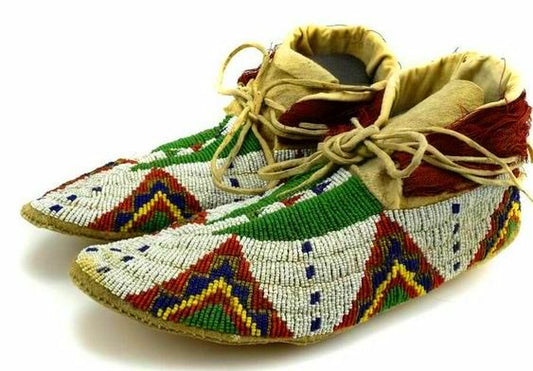 Native American Handmade Beaded Moccasin PMC7110