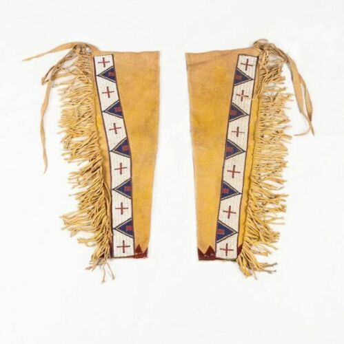 Handmade Beaded Native American Style Suede Leather Chaps / Leggings NCP06