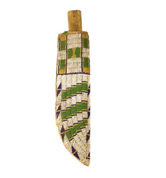 Native American Handmade Beaded Knife Sheath Leather PWKS1080