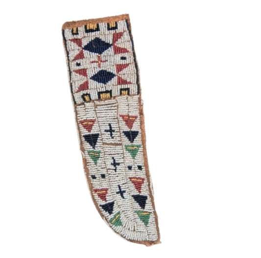 Native American Handmade Beaded Knife Sheath Leather PWKS1110