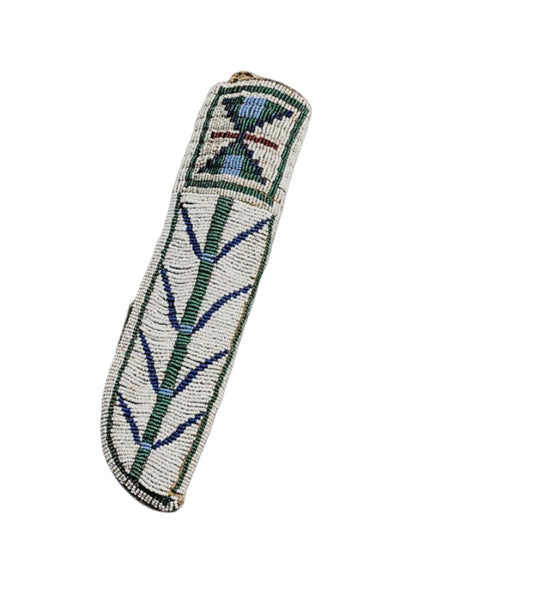 Native American Handmade Beaded Knife Sheath Leather PWKS1140