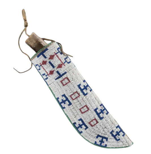 Native American Handmade Beaded Knife Sheath Leather PWKS1150