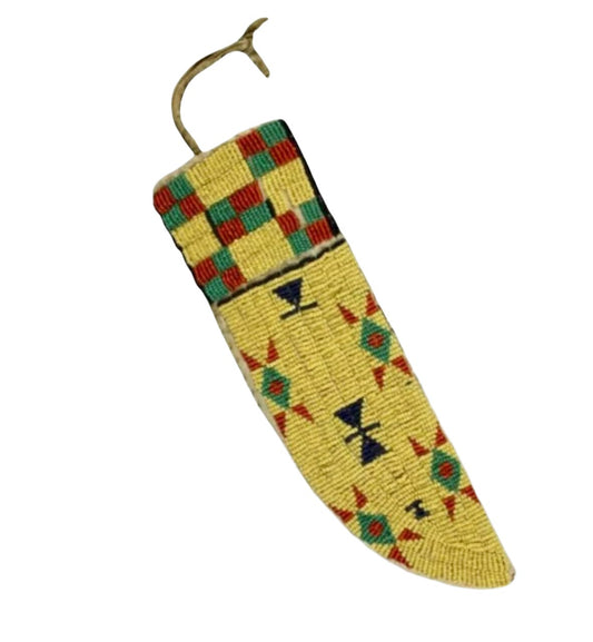 Native American Handmade Beaded Knife Sheath Leather PWKS1170