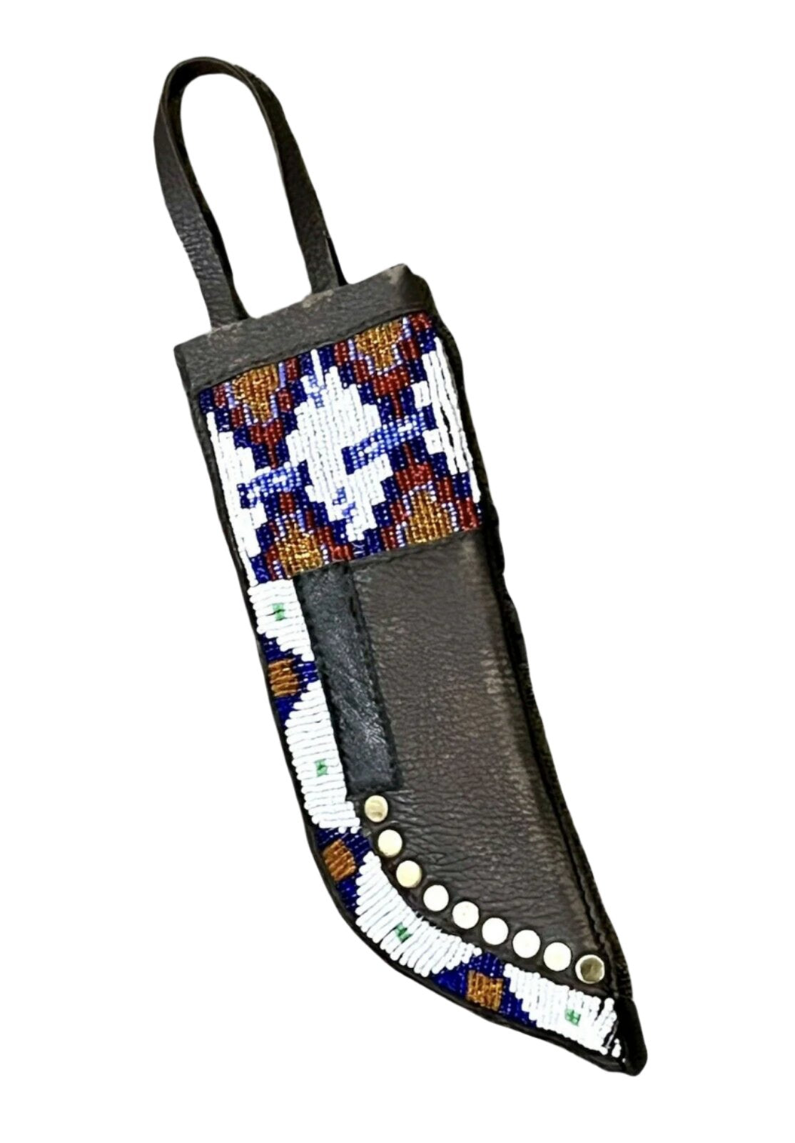 Native American Handmade Beaded Knife Sheath Leather PWKS1350