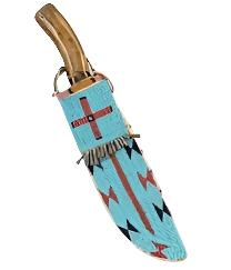 Native American Handmade Beaded Knife Sheath Leather PWKS1500