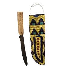 Native American Handmade Beaded Knife Sheath Leather PWKS1510