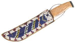 Native American Handmade Beaded Knife Sheath Leather PWKS1540