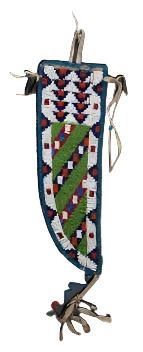 Native American Handmade Beaded Knife Sheath Leather PWKS1610