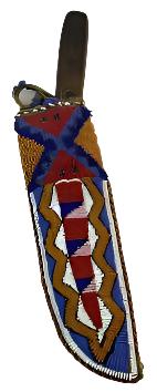 Native American Handmade Beaded Knife Sheath Leather PWKS1620