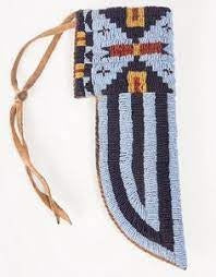 Native American Handmade Beaded Knife Sheath Leather PWKS1640