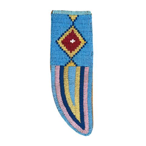 Native American Handmade Beaded Knife Sheath Leather PWKS1680