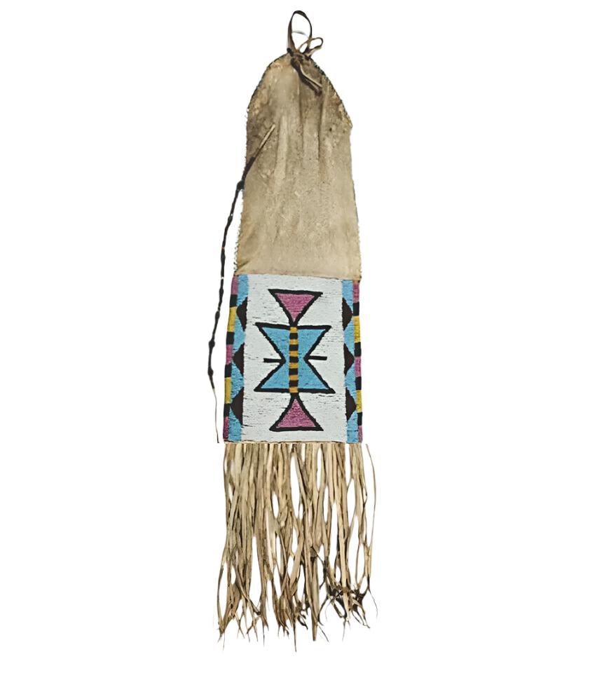 Native American Suede Hide Handmade Beaded Pipe Bag PWPB1170