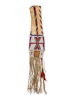 Native American Suede Hide Handmade Beaded Pipe Bag PWPB1280