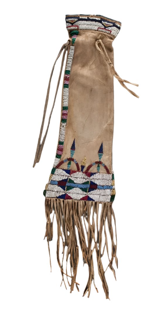 Native American Suede Hide Handmade Beaded Pipe Bag PWPB1620