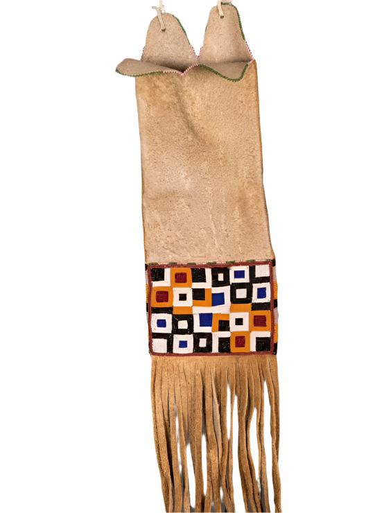 Native American Suede Hide Handmade Beaded Pipe Bag PWPB1660