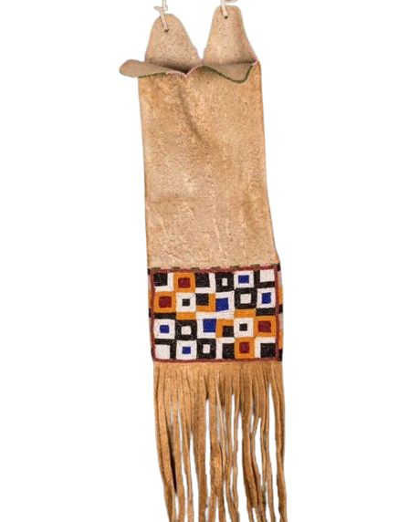 Native American Suede Hide Handmade Beaded Pipe Bag PWPB1660