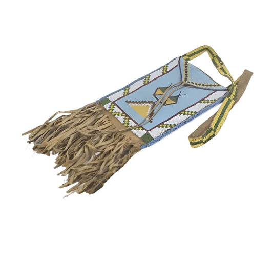 Native American Suede Hide Handmade Beaded Pipe Bag PWPB1730