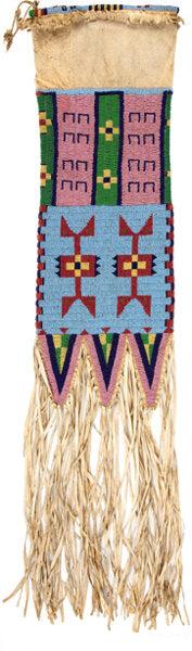 Native American Suede Hide Handmade Beaded Pipe Bag PWPB2270