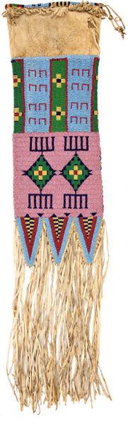 Native American Suede Hide Handmade Beaded Pipe Bag PWPB2280