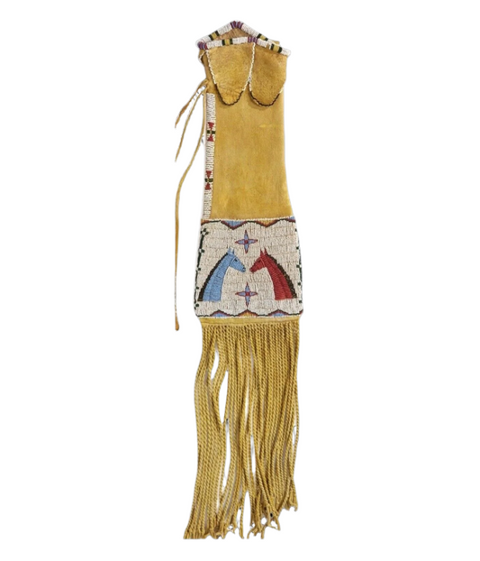 Native American Suede Hide Handmade Beaded Pipe Bag PWPB2390