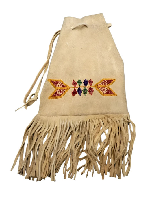 Native American Suede Hide Handmade Beaded Pipe Bag PWPB2430