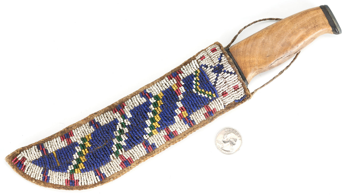 Native American Handmade Beaded Knife Sheath Leather PWKS1400