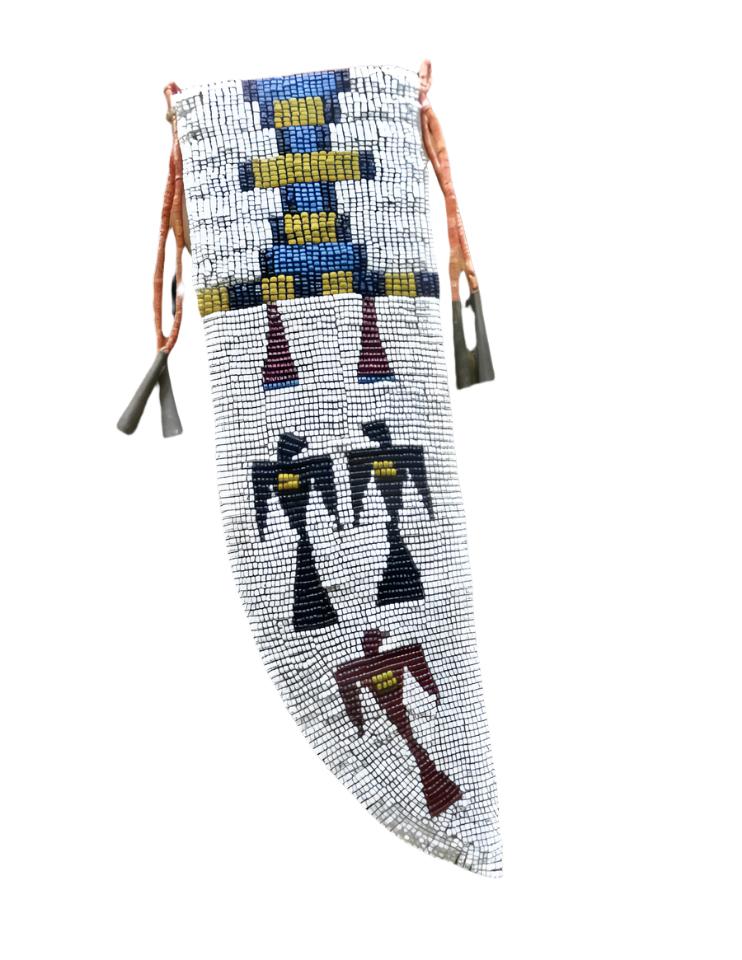 Native American Handmade Beaded Knife Sheath Leather PWKS1390